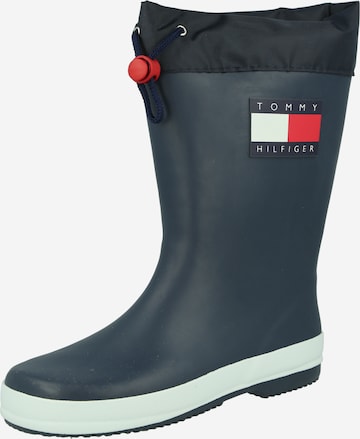 TOMMY HILFIGER Regenlaarzen in Blauw: voorkant