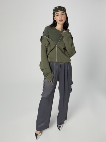 ABOUT YOU x Chiara Biasi Zip-Up Hoodie 'Ilse' in Green