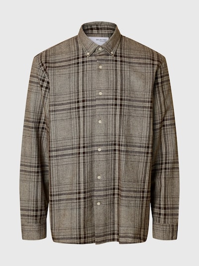 SELECTED Button Up Shirt 'SLHRegnoah' in Dark brown / mottled brown, Item view