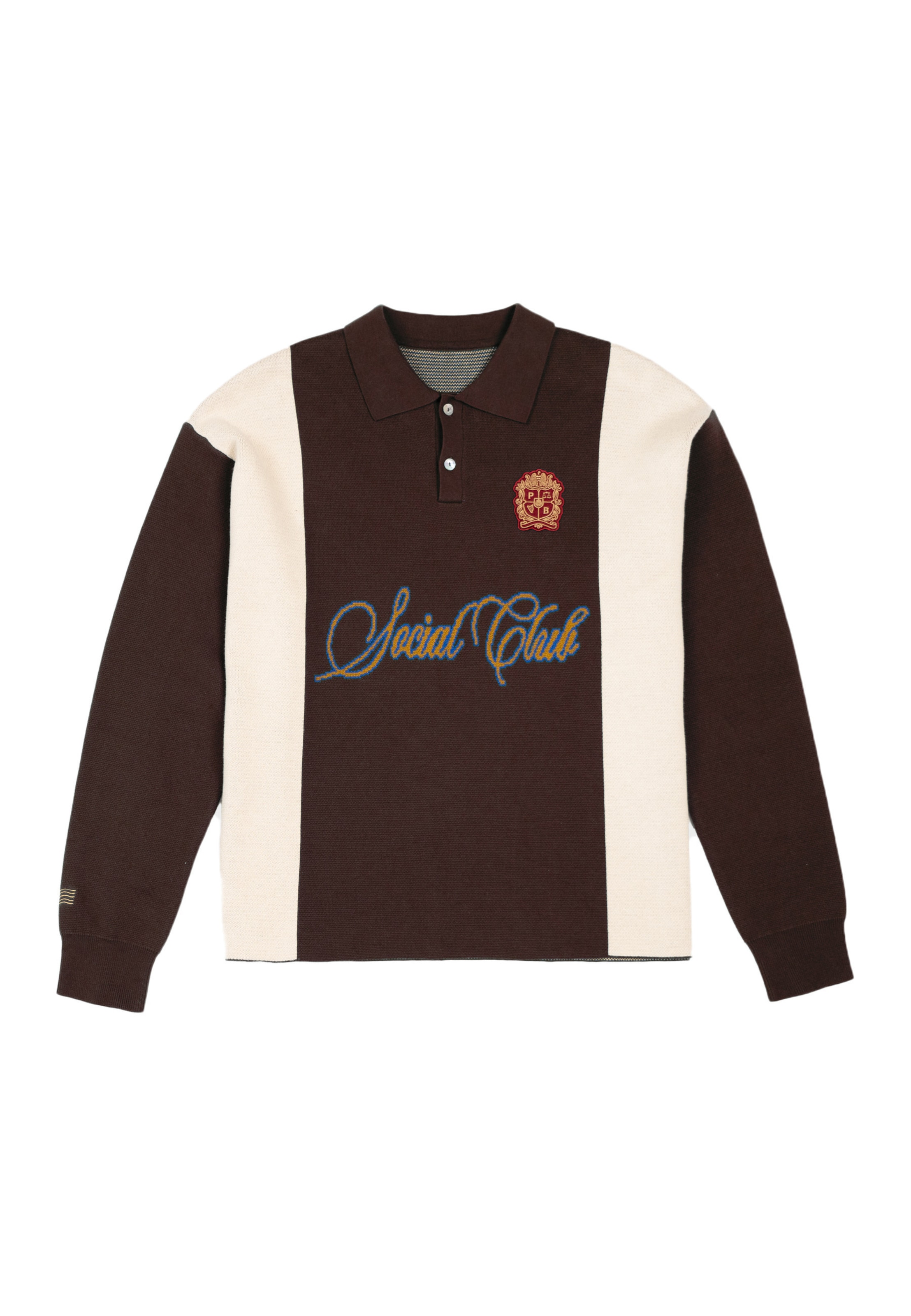 Prohibited Sweater 'Clubhouse' in Cream / Dark blue / Sepia / Dark brown, Item view