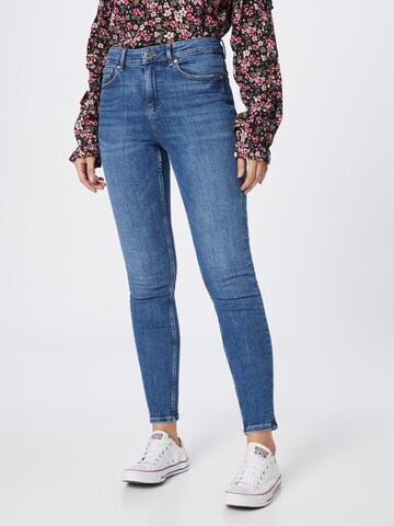 Coupe slim Jean Gina Tricot en bleu : devant