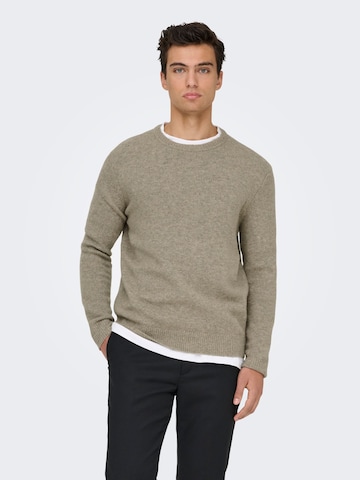 Pull-over 'ONSRay' Only & Sons en marron : devant