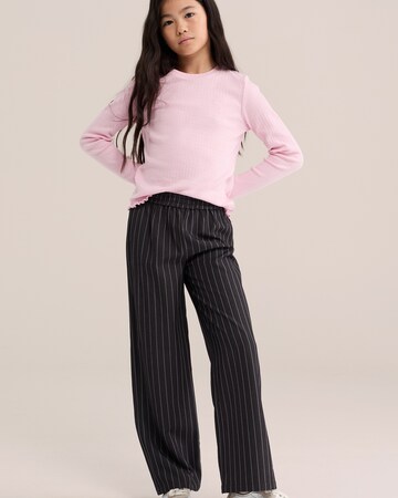 WE Fashion Loosefit Broek in Grijs: voorkant