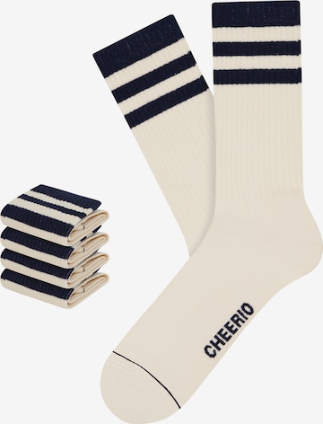 CHEERIO* - Meias de desporto 'Retro Tennis Type 4P' em branco: frente