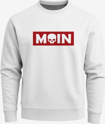 Neverless Sweatshirt 'Moin Skull' in Weiß: Vorderseite