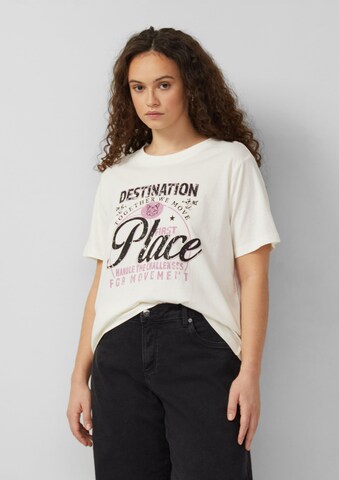 QS Shirt in Beige: voorkant