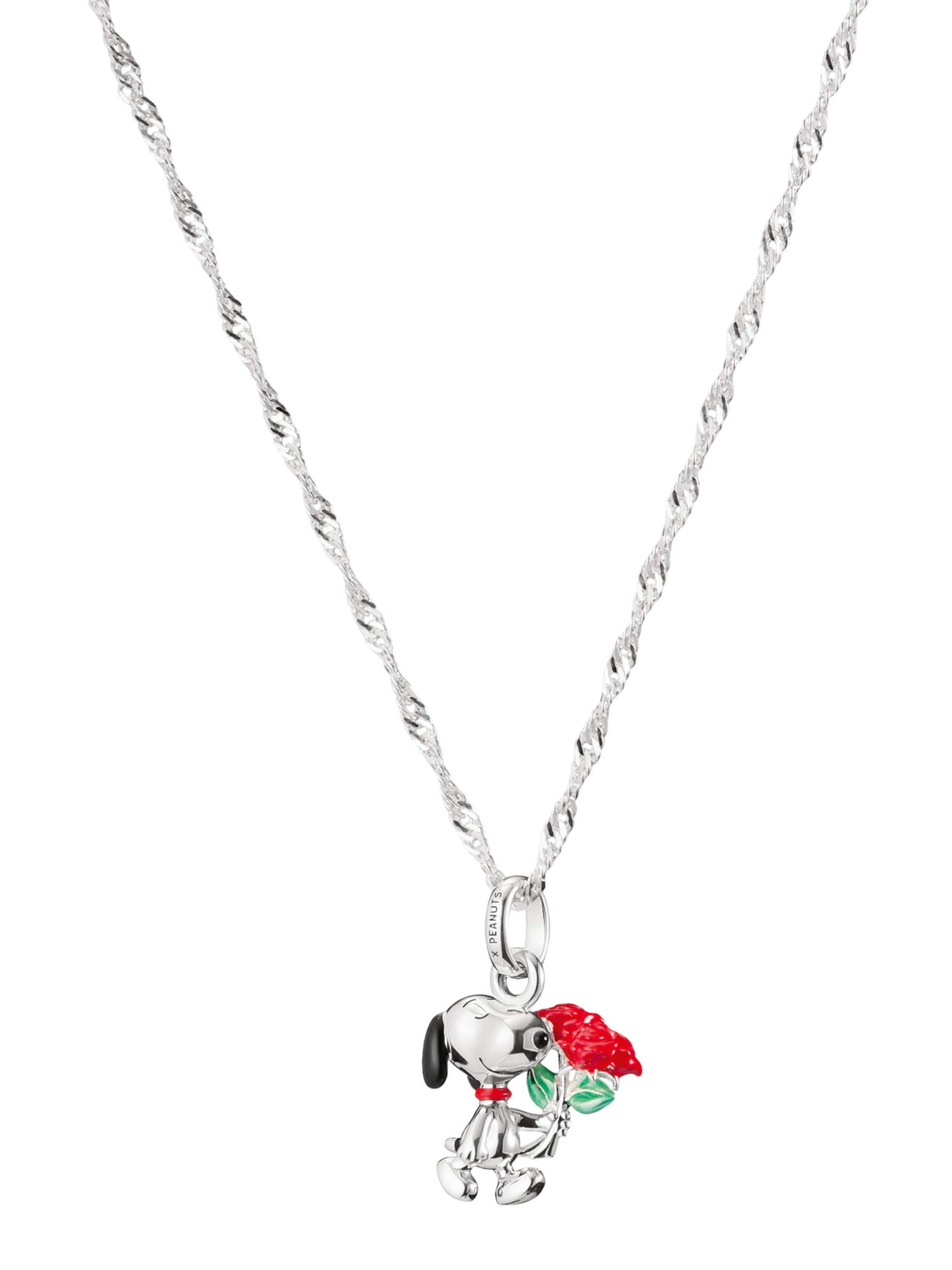 Thomas Sabo Kette 'Snoopy mit Rosen Peanuts' in Silber: Vorderseite