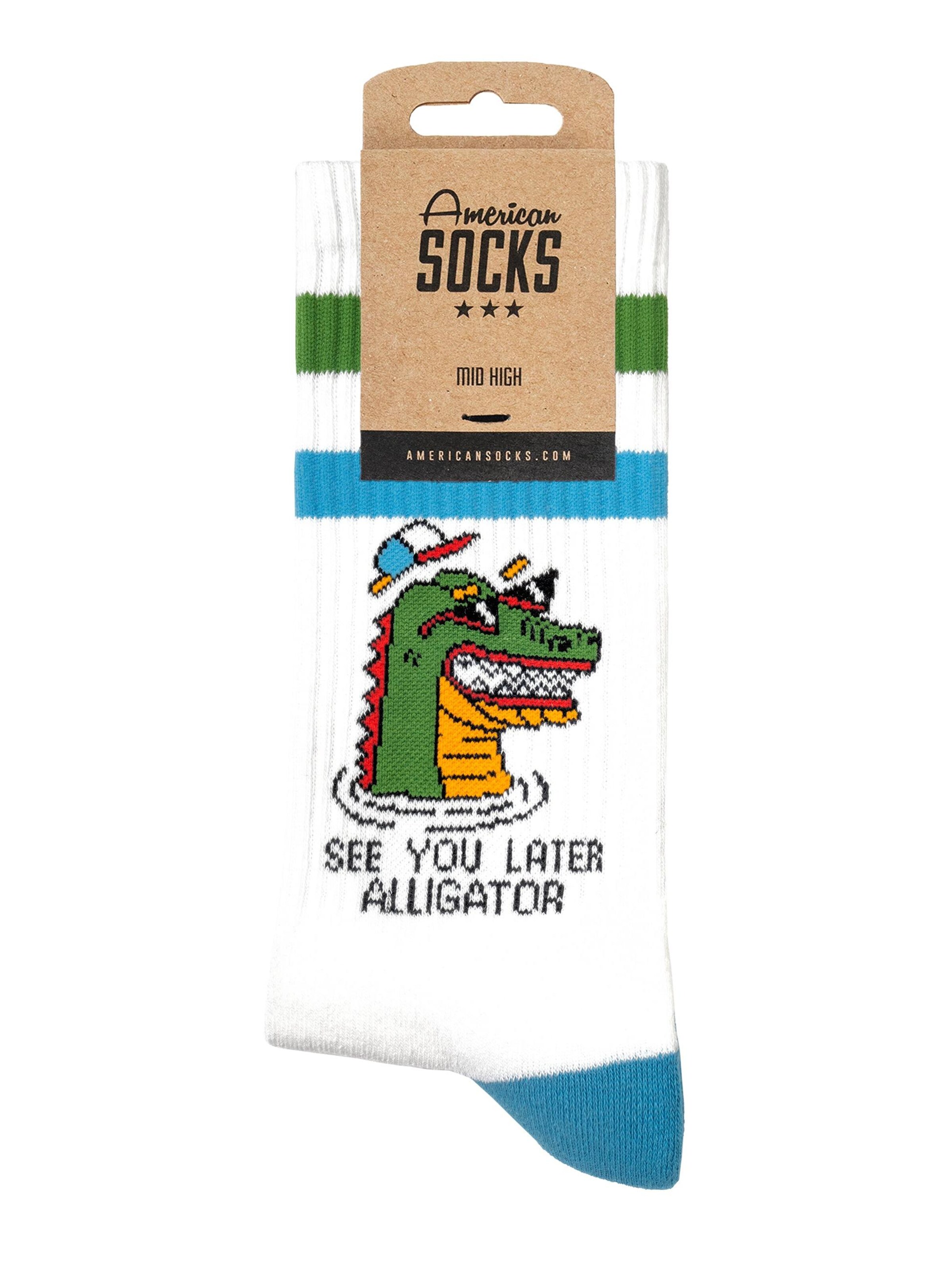 Chaussettes 'See You Later' American Socks en blanc