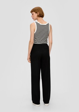 s.Oliver Wide leg Trousers with creases in Black
