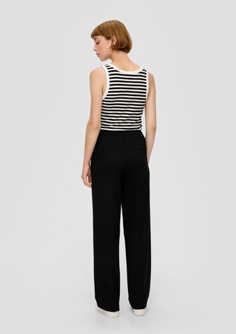 s.Oliver Wide leg Pleat-Front Pants in Black