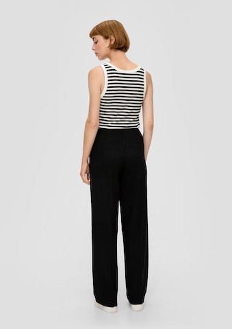 s.Oliver Wide leg Pleat-Front Pants in Black