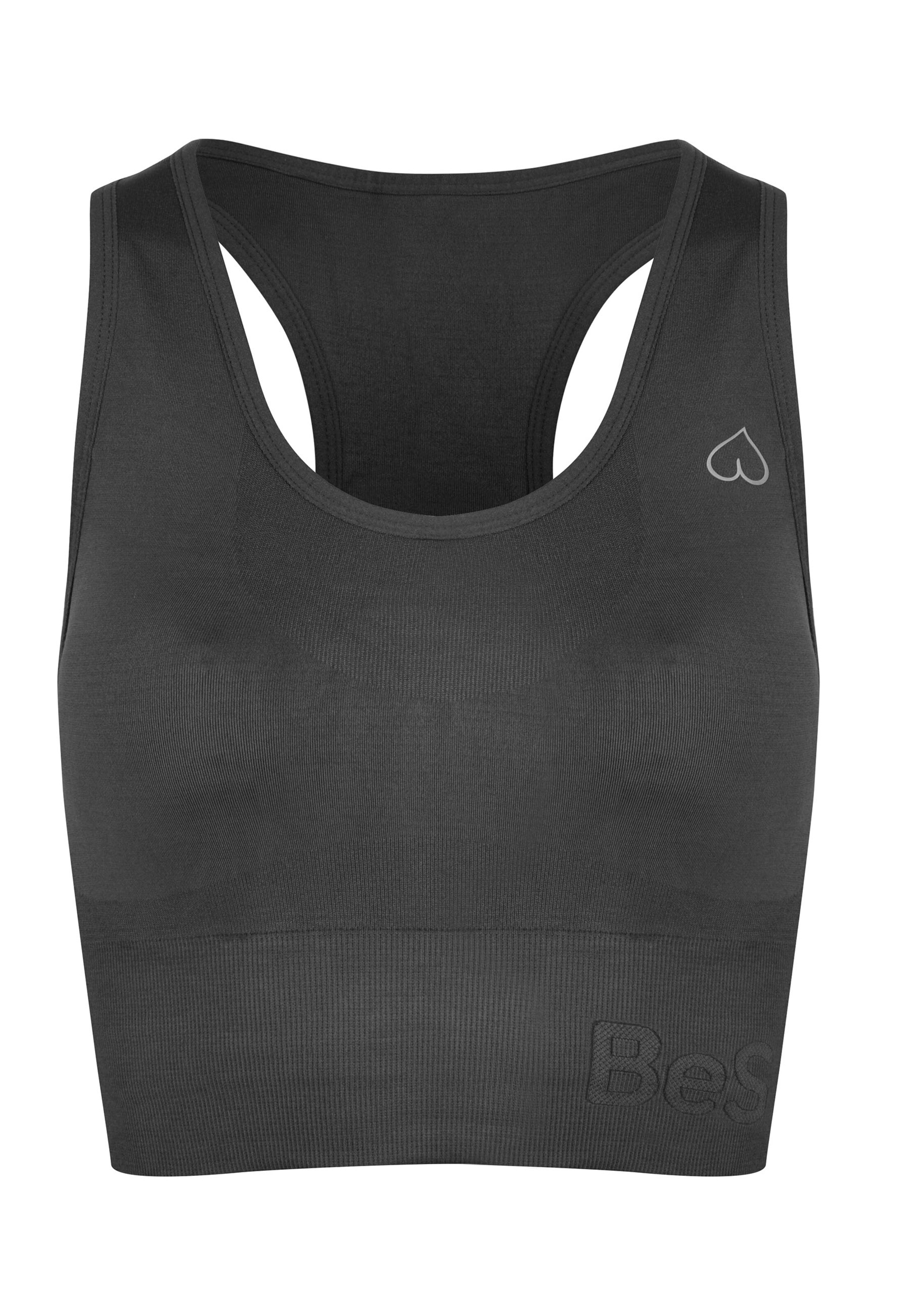 BeShaped Bralette Sports bra 'Body Boost' in Grey: front