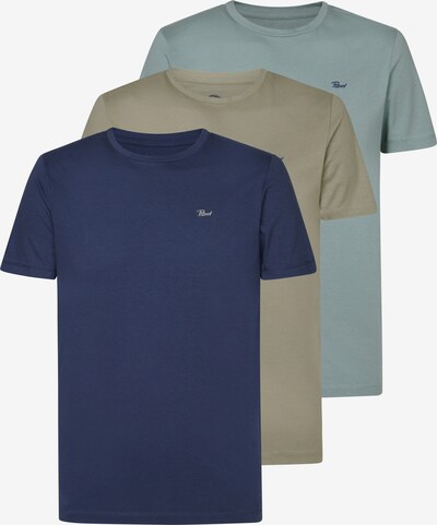Petrol Industries T-Shirt 'Sidney' en bleu fumé / bleu foncé / kaki, Vue avec produit