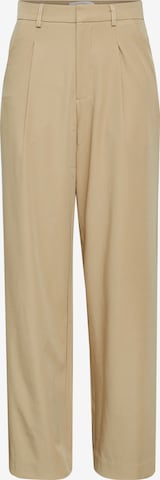 smėlio SISTERS POINT Plačios klešnės Klostuotos kelnės 'GREAT-PA': priekis