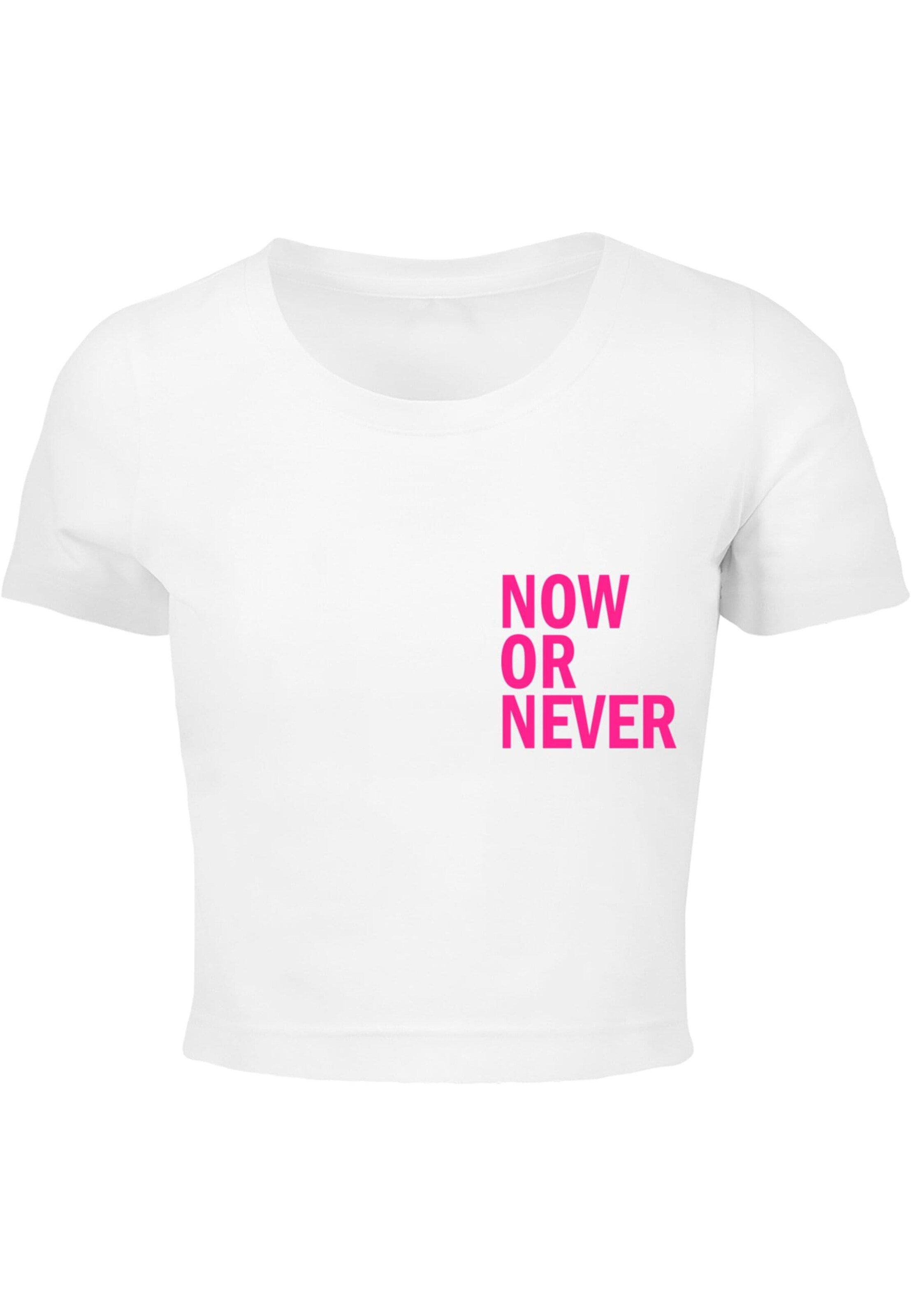 Merchcode Shirt 'Now Or Never' in White: front