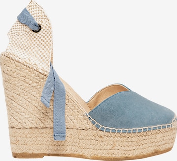 Alhamas - Sandalias 'Alpargata Cuña' en azul: frente