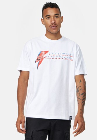Recovered T-Shirt 'David Bowie Aladdin Sane' in Weiß: Vorderseite
