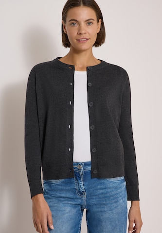 CECIL Cardigan mit Rundhals und Knopfleiste in Grau: Vorderseite