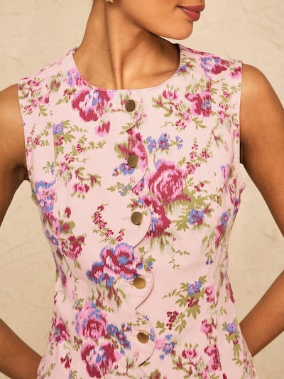 love & roses Anzugweste in blau / grün / rosa / dunkelpink, Produktansicht