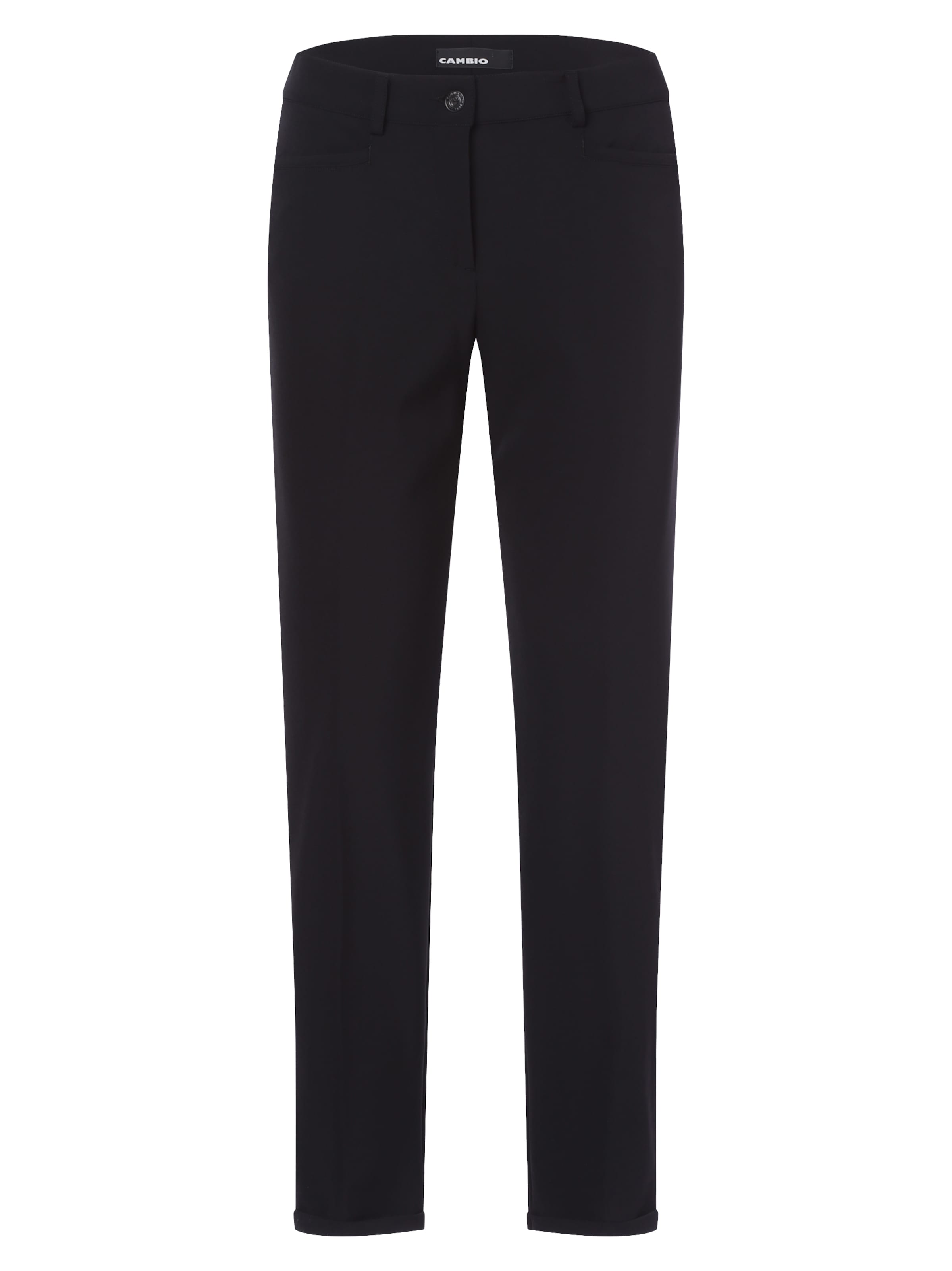 Cambio Slim fit Chino trousers 'Renira' in Black: front