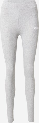 Hummel Skinny Sportbroek in Grijs: voorkant