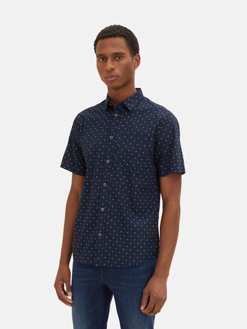 Coupe regular Chemise TOM TAILOR en bleu : devant