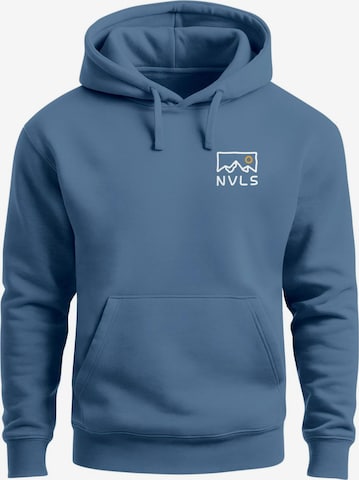 Neverless Sweatshirt 'Mountain Badge' in Blau: Vorderseite