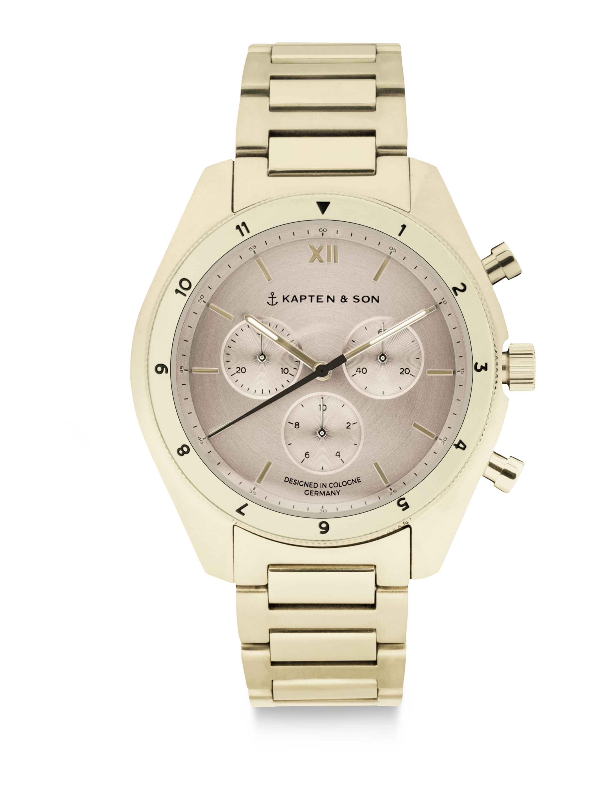 Kapten & Son Analoog horloge 'Rise Small Light Gold Cream Steel' in de kleur Goud / Zwart, Productweergave