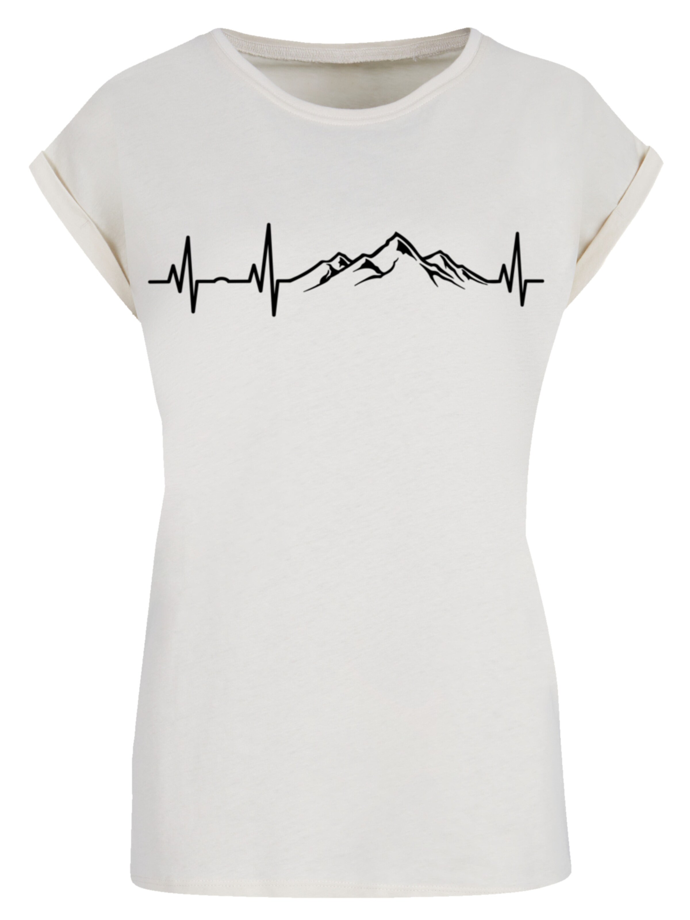T-shirt 'Mountain Heartbeat' F4NT4STIC en beige : devant