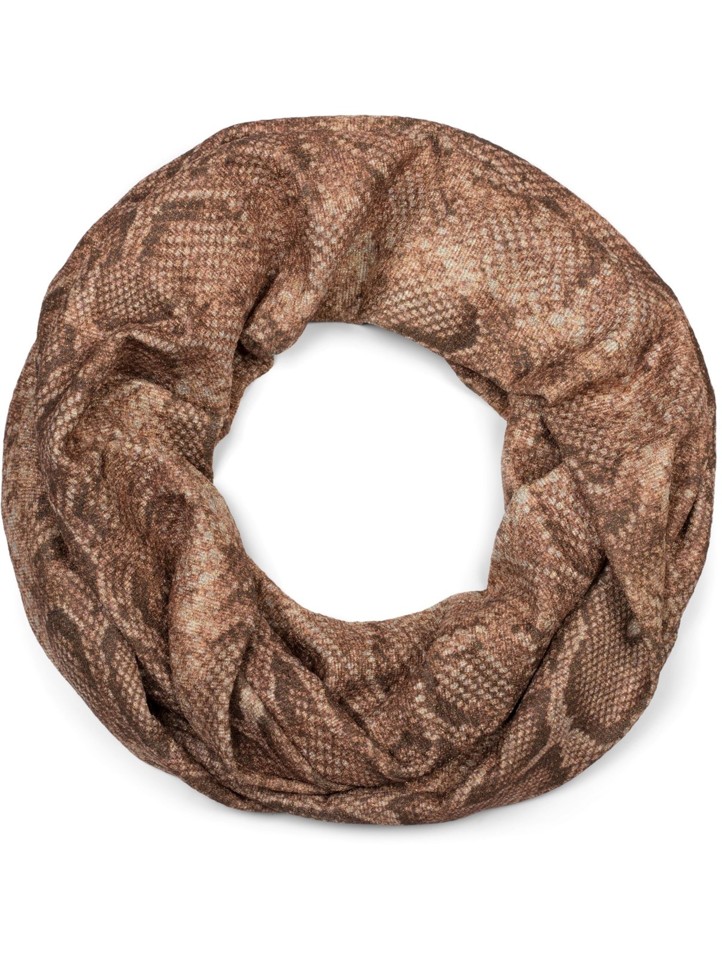 styleBREAKER Schlauchschal 'Loop Schal Glitzer Schlangen Muster'‌‌‌‌‌‌‌‌‌‌ in Braun