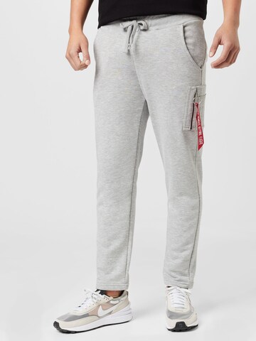 ALPHA INDUSTRIES Tapered Trousers 'X- Fit' in Grey: front