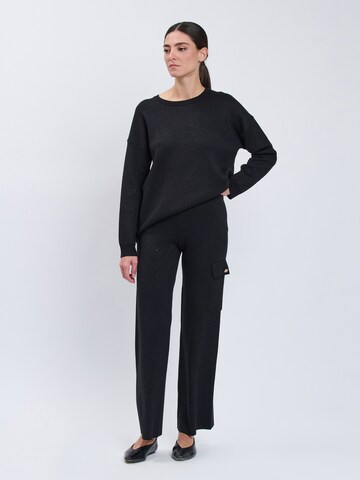 Largi Pantaloni de la Influencer pe negru