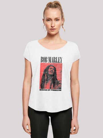 T-shirt 'Bob Marley Songs Of Freedom Reggae Music' F4NT4STIC en blanc : devant