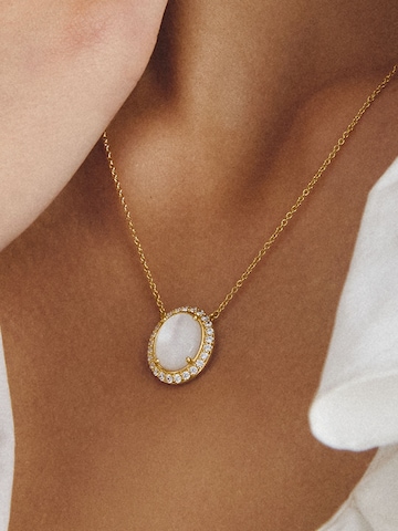 Thomas Sabo Kette Perlmutt mit weißen Zirkonia in Gold