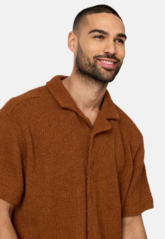 INDICODE JEANS Regular fit Button Up Shirt 'Raney' in Brown