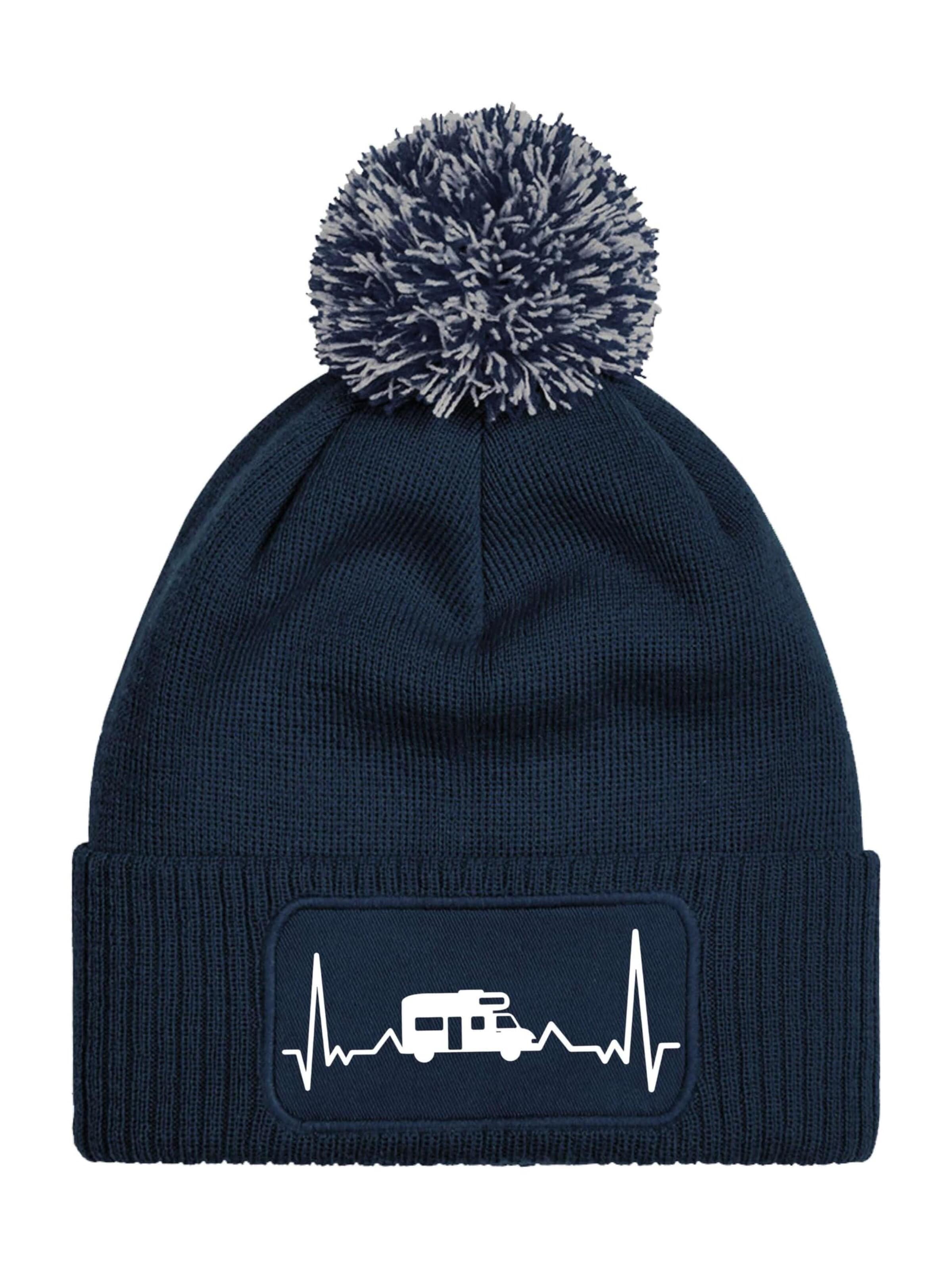 Youth Designz Mütze 'Heartbeat Camping'‌‌‌‌ in Blau: Vorderseite