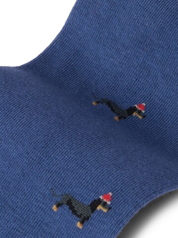 Von Jungfeld Socken 'mit Weihnachtsmotiven' in Blau