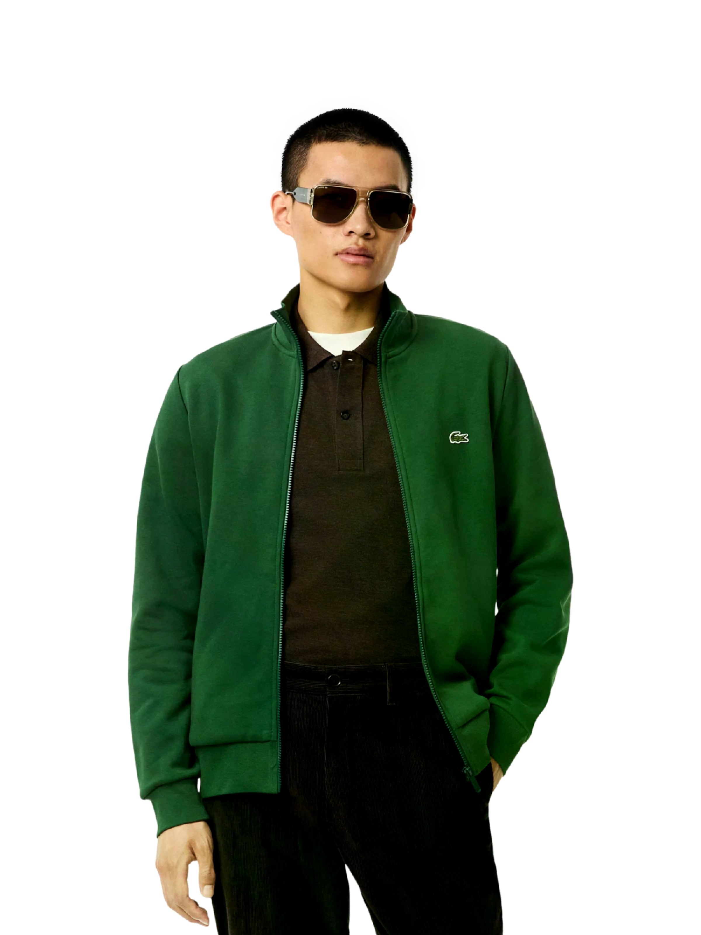 Veste de survêtement LACOSTE en vert : devant