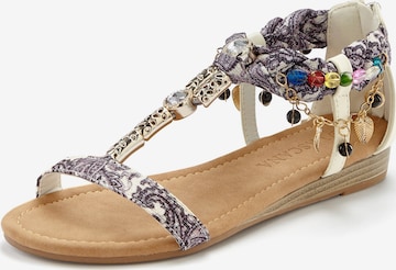 LASCANA - Sandalias con hebilla en beige: frente