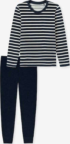 SCHIESSER Pyjama 'Casual Essentials' in Blau: Vorderseite