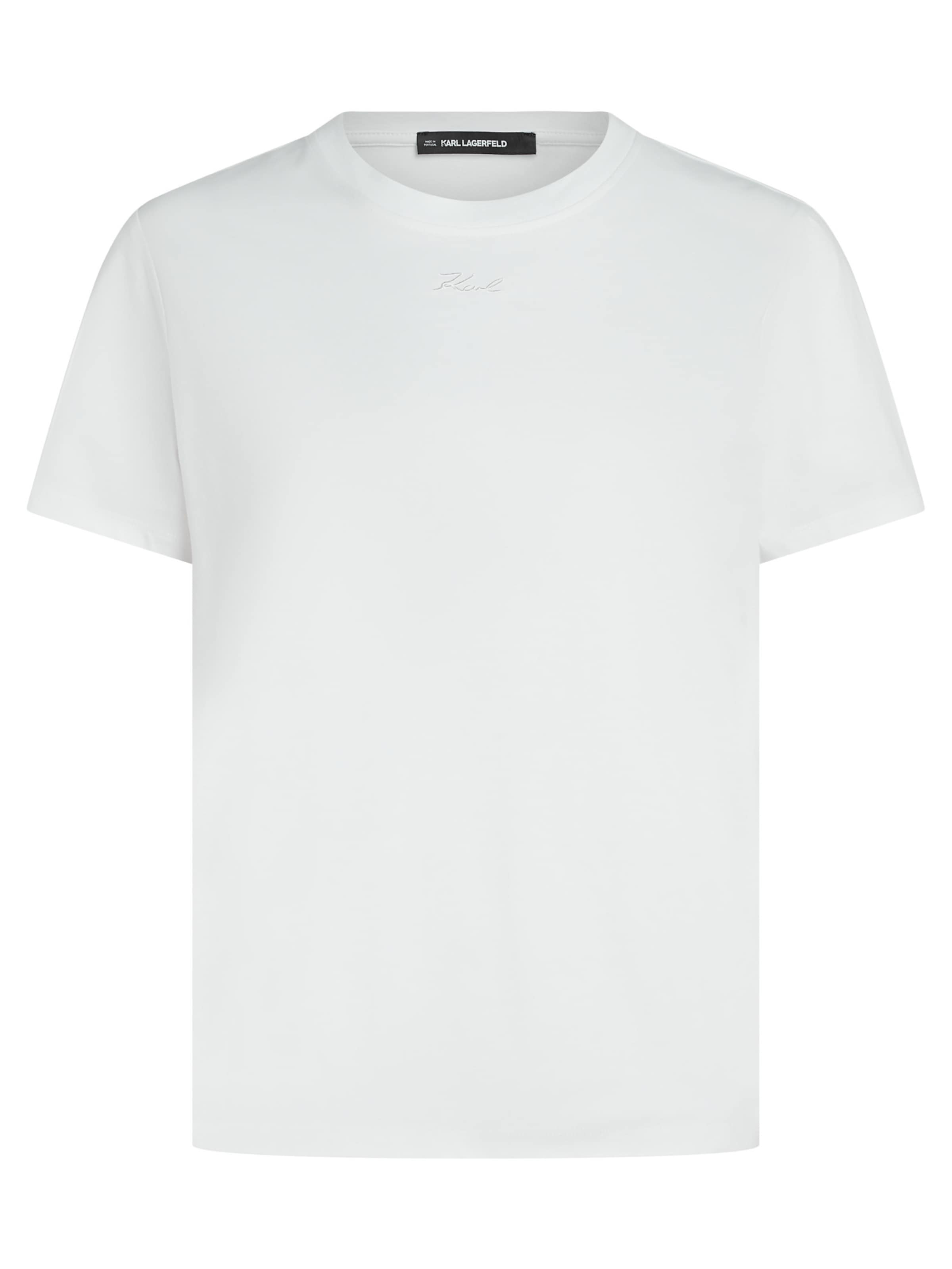 Karl Lagerfeld Majica 'Signature' | bela barva: sprednja stran