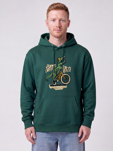 Sweat-shirt 'T-Rex Fahrrad' Watapparel en vert : devant