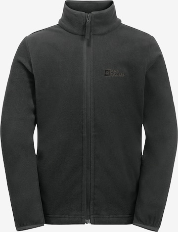 JACK WOLFSKIN Athletic Fleece Jacket 'TAUNUS' in Grey: front