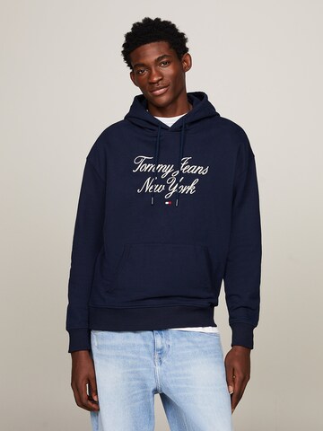 Sweat-shirt Tommy Jeans en bleu : devant