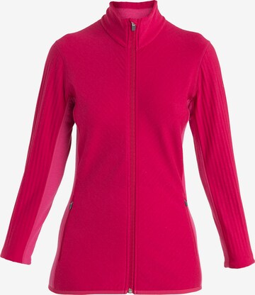 ICEBREAKER Sports sweat jacket 'Descender' in Pink: front