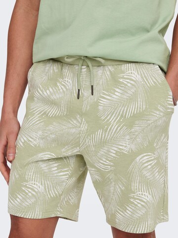 Only & Sons Regular Pants 'Perry' in Green