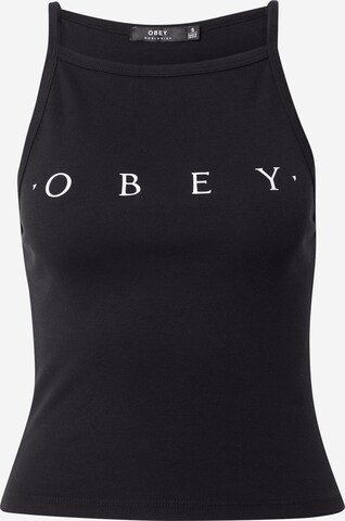 Obey Top 'NOVEL' in Black: front