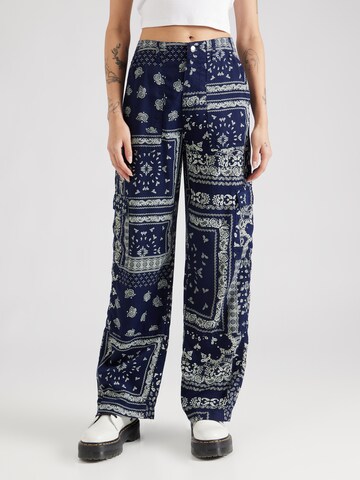 River Island Loosefit Cargobroek in Blauw: voorkant