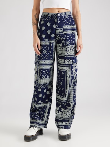 River Island Loosefit Cargobroek in Blauw: voorkant