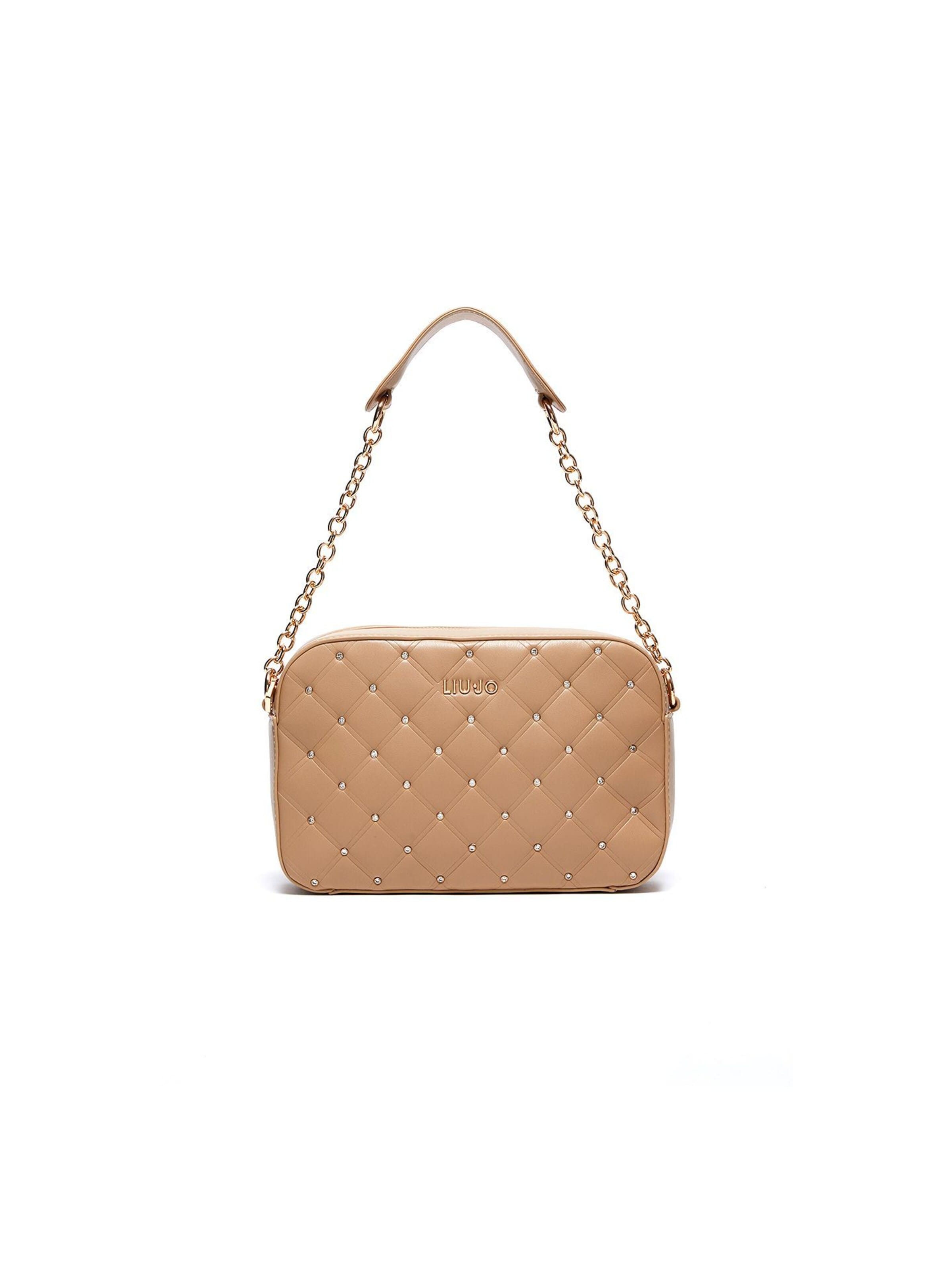 Sac à bandoulière 'Liu Jo Shoulder Bag with quilted nappa effect and rhinestones' Liu Jo en beige : devant